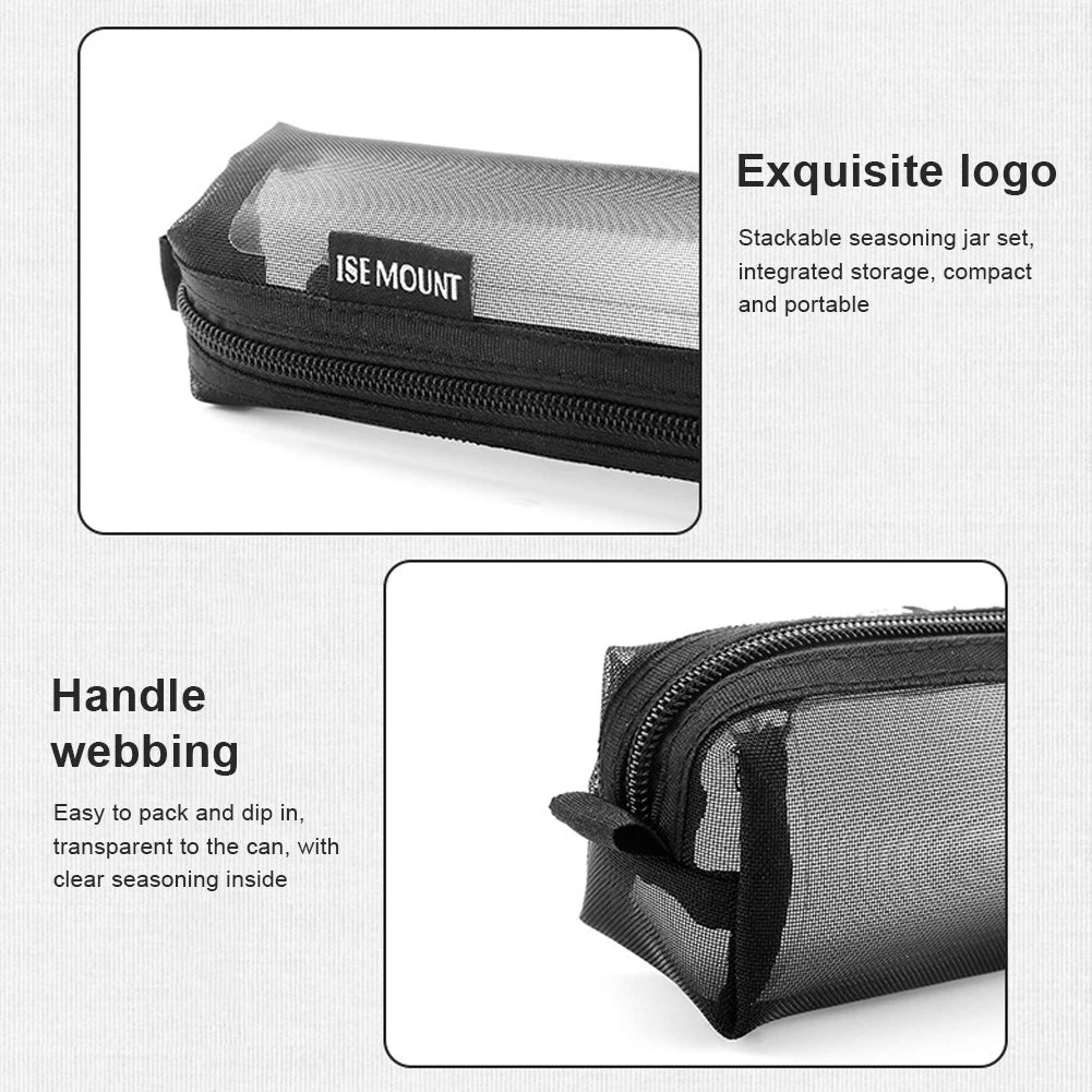 Portable Camping Spice Kit – 5 Clear Bottles