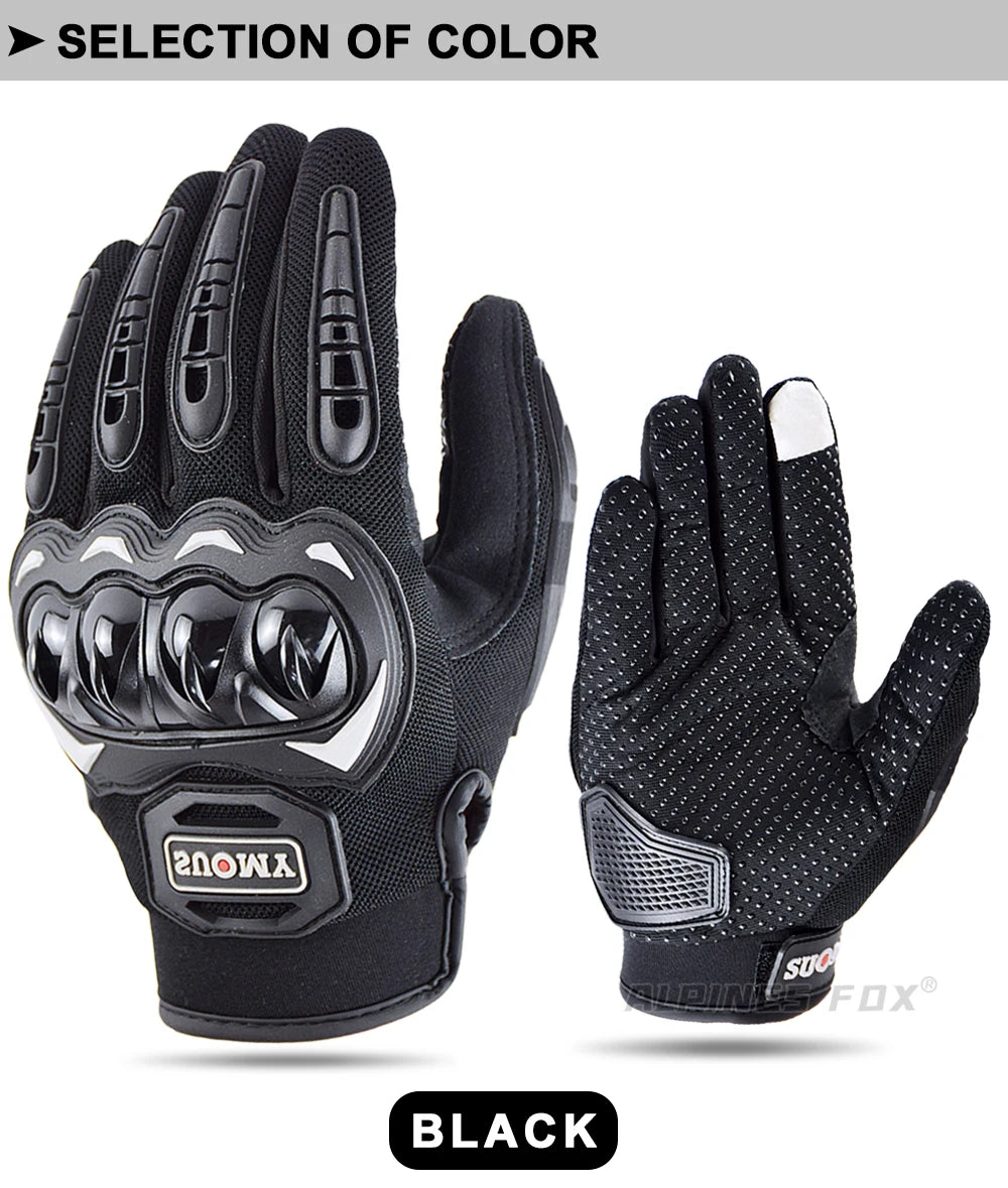 SUOMY Orange Full-Finger Motorcycle Gloves – Summer Touchscreen Gloves for Men & Women