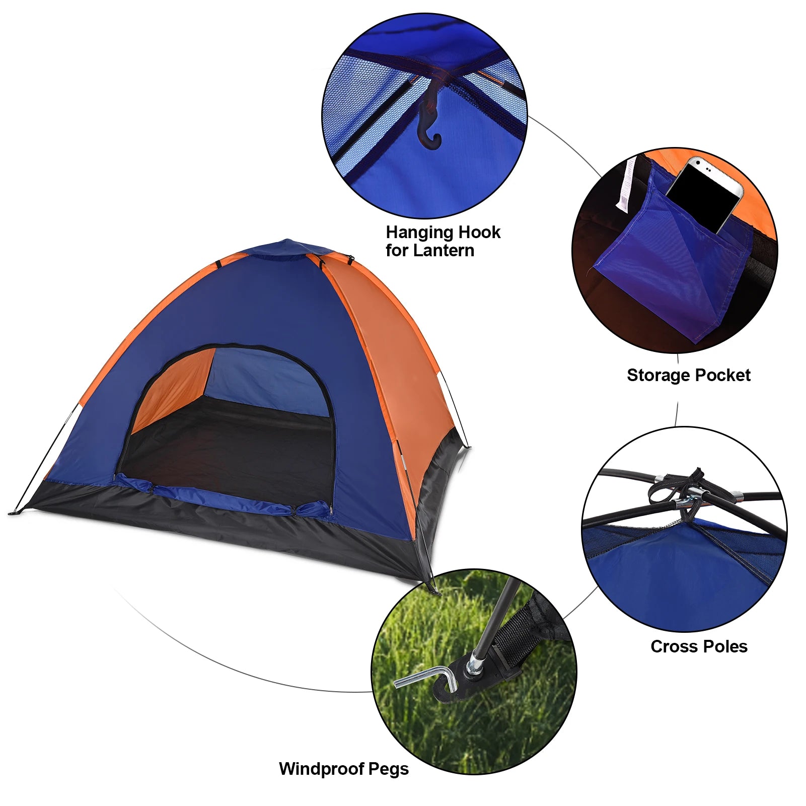 TOMSHOO 3-4 Person Lightweight Camping Tent – Outdoor Backpacking Tent with Rain Fly