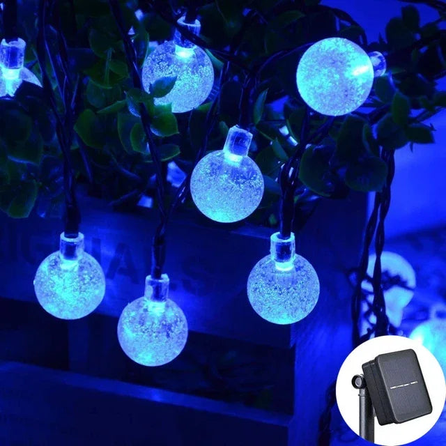 2024 Solar Crystal Globe String Lights – Waterproof IP65 LED Fairy Lights for Outdoor Garden, Patio, Party & Holiday Decor