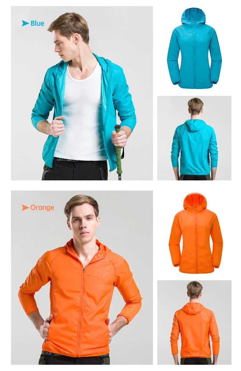 JNLN Waterproof Camping Rain Jacket – Quick-Dry Windbreaker with Pockets