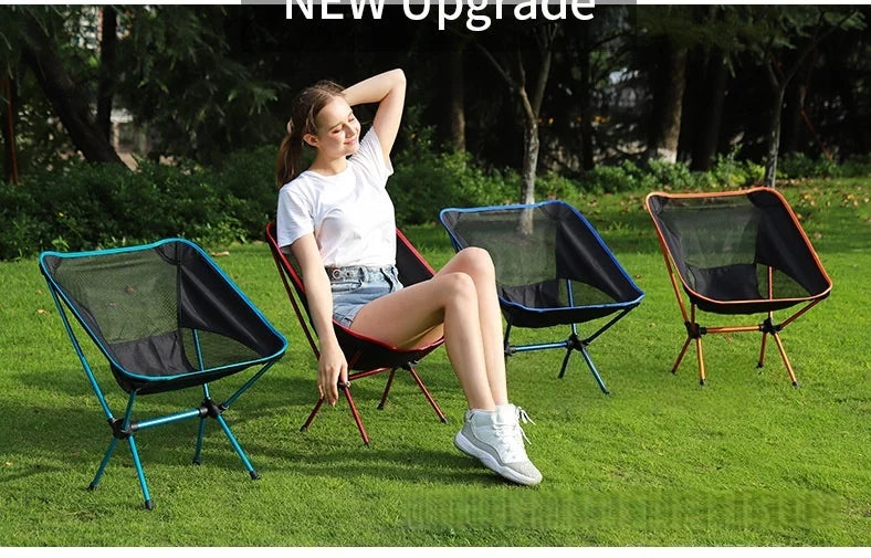 Ultralight Foldable Outdoor Chair – Camping, Fishing, Reclining Moon Chair