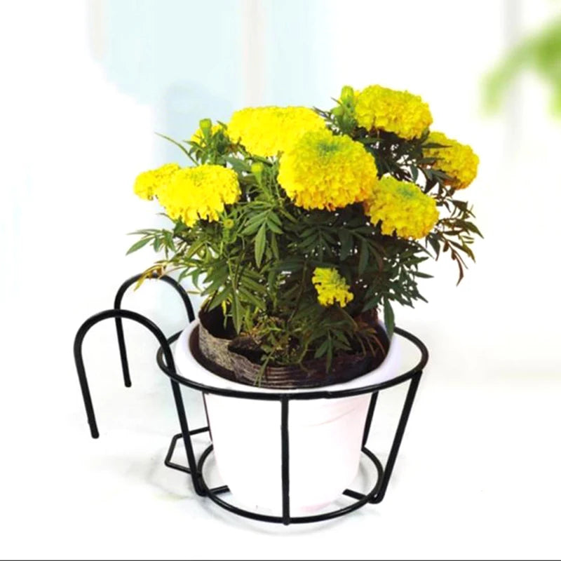 Iron Hanging Plant Rack for Balcony or Fence