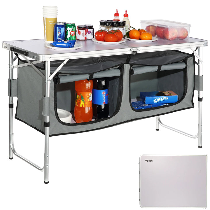 SucceBuy Folding Camping Kitchen Table – Quick Setup Outdoor Table
