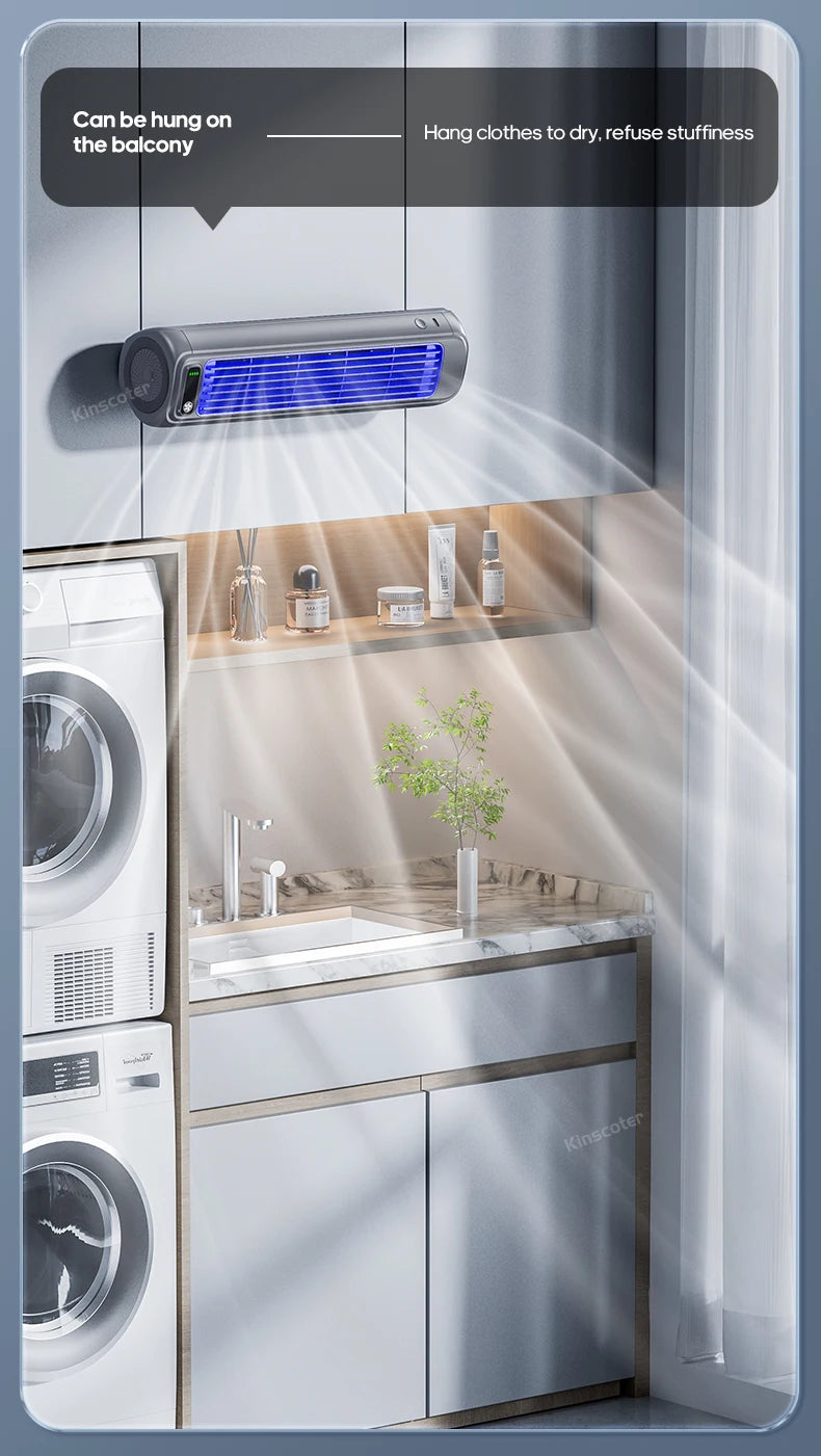 KINSCOTER Rechargeable Desktop Air Conditioner Fan – Wall-Mount, 3-Speed Cooling