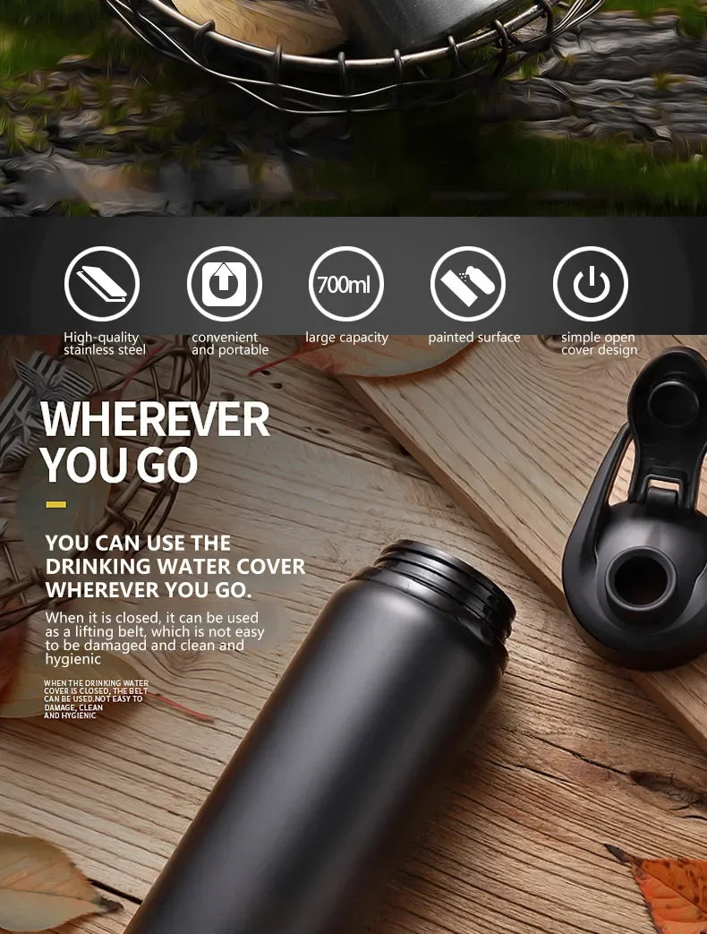 Metal Portable Water Bottle – Leakproof & Reusable Sports Travel Cup