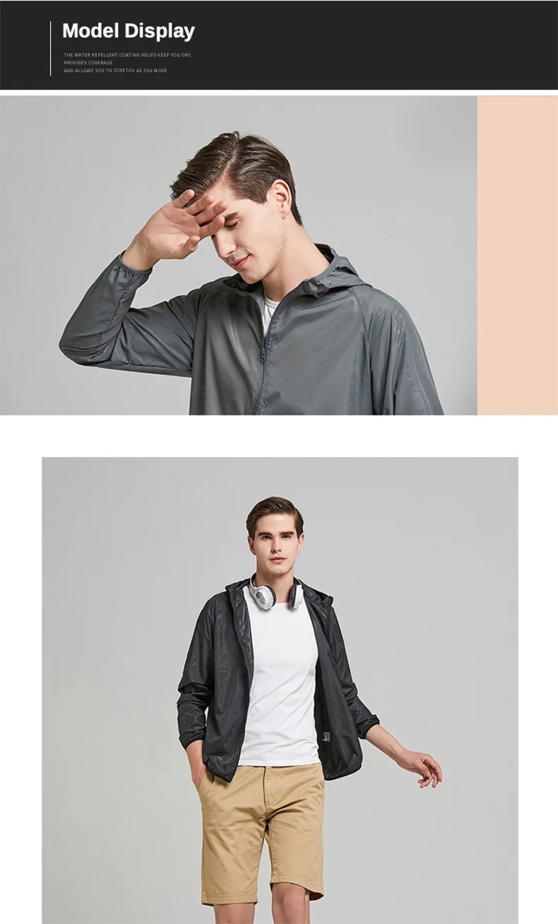 JNLN Waterproof Camping Rain Jacket – Quick-Dry Windbreaker with Pockets