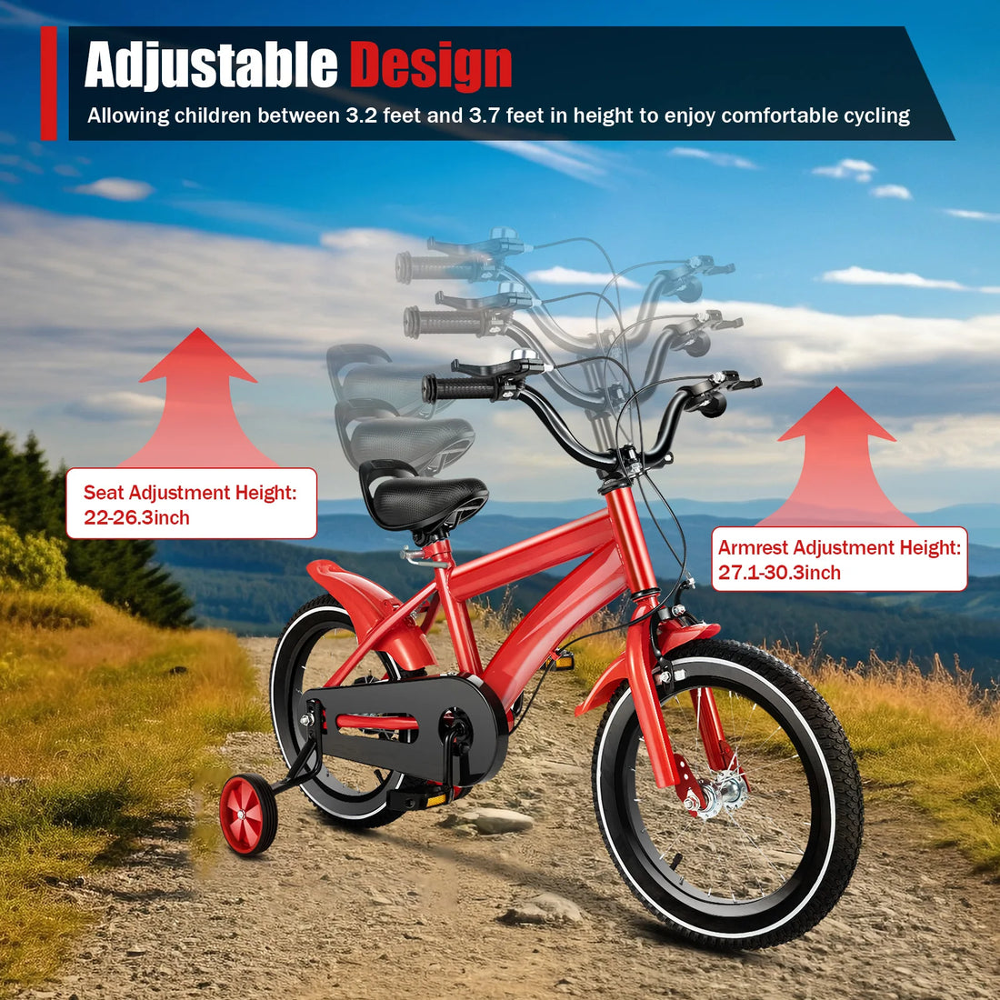 14-Inch Kids Bike with Training Wheels – Adjustable Bicycle for Boys & Girls Ages 2–5
