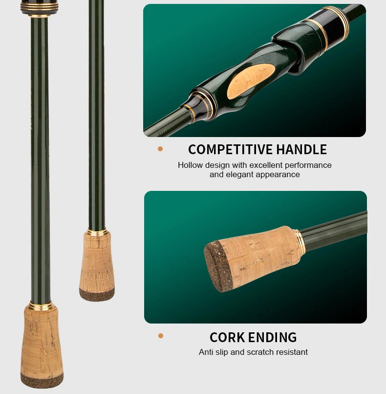 CEMREO Carbon Travel Fishing Rod – Spinning & Casting, 1.8m–2.4m