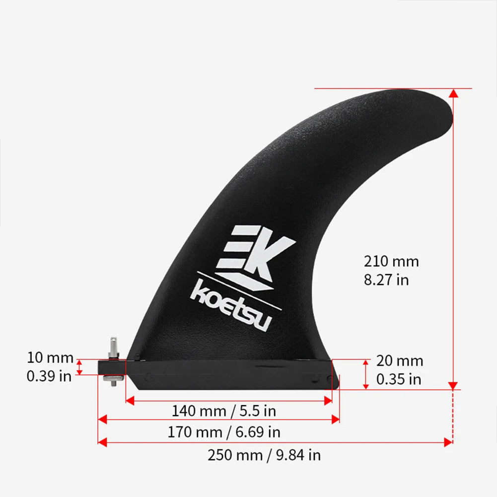 Detachable Longboard Paddle Board Fin – 10 to 4.5 Inch Surfboard Tail Fin