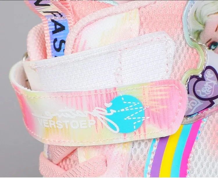 Disney Girls' LED Princess Sneakers – Elsa Pink & Purple