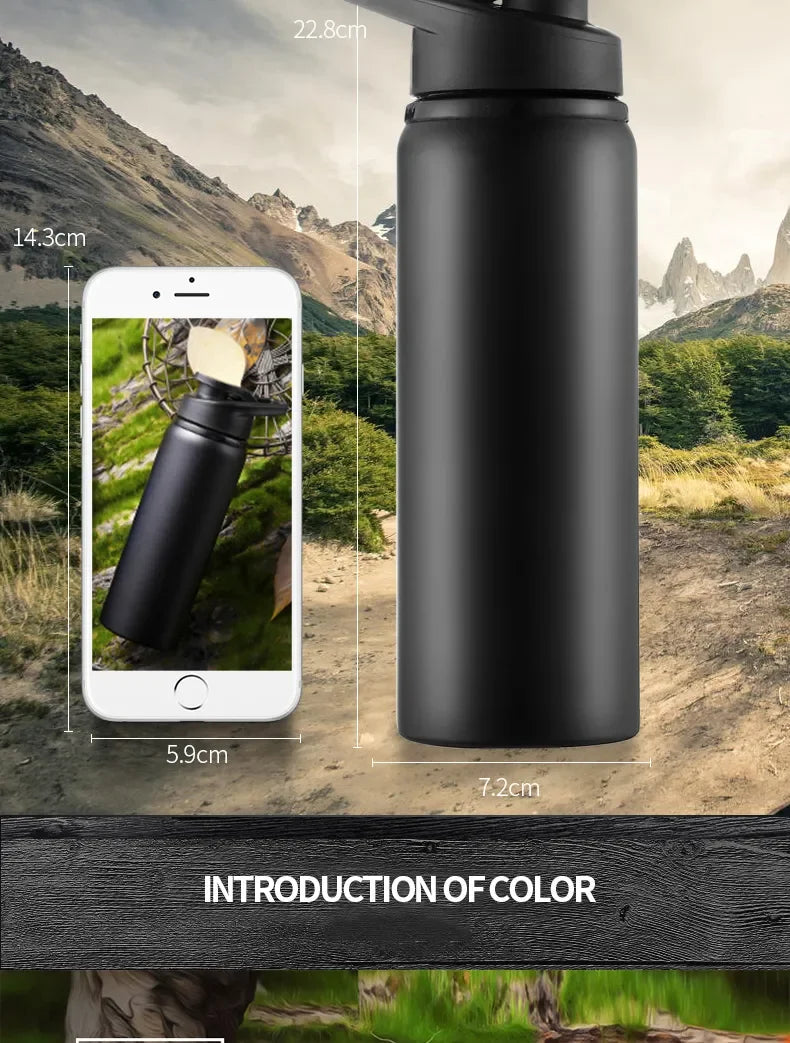 Metal Portable Water Bottle – Leakproof & Reusable Sports Travel Cup