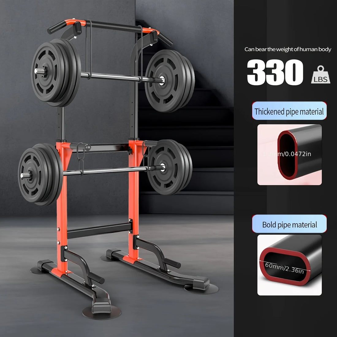 Multifunctional Pull-Up Bar - Power Cages For Ultimate Strength Training Fitness Muscle Building Workout Heavy-Duty Adjustable