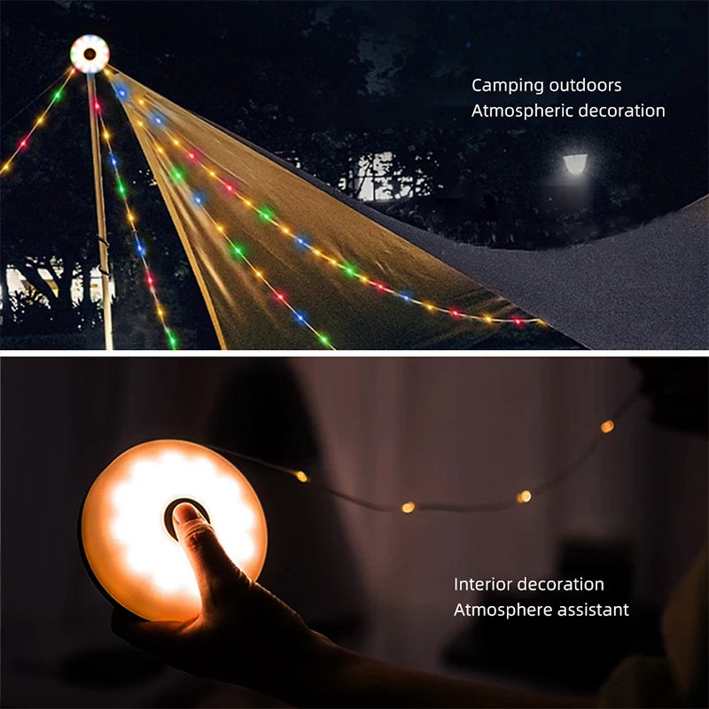 10M Waterproof LED Camping Lamp Strip – Outdoor Garden & Tent Decoration