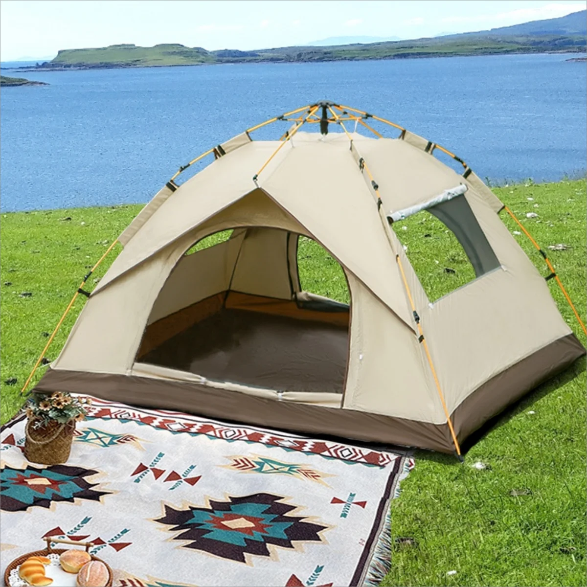 Automatic 2-Door Quick-Open Camping Tent