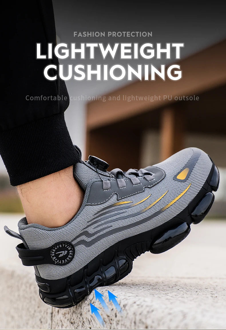 Men’s Safety Work Shoes – Anti-Smash, Anti-Puncture with Rotating Buckle