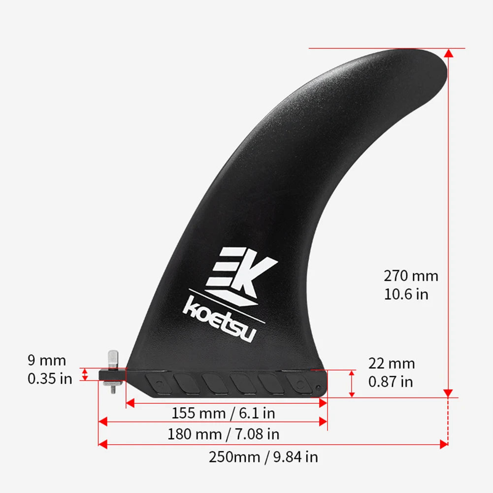 Detachable Longboard Paddle Board Fin – 10 to 4.5 Inch Surfboard Tail Fin