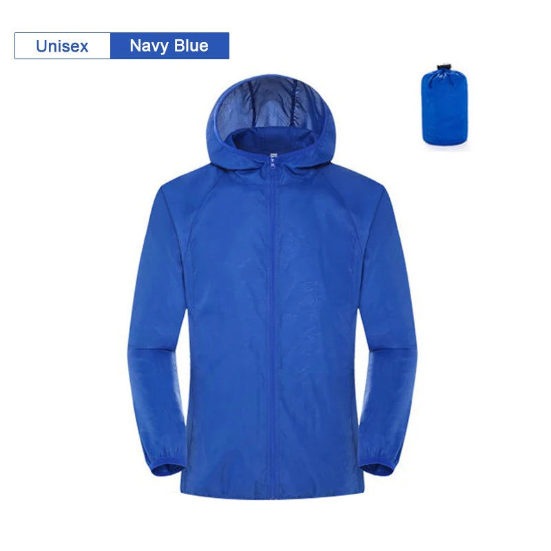 JNLN Waterproof Camping Rain Jacket – Quick-Dry Windbreaker with Pockets