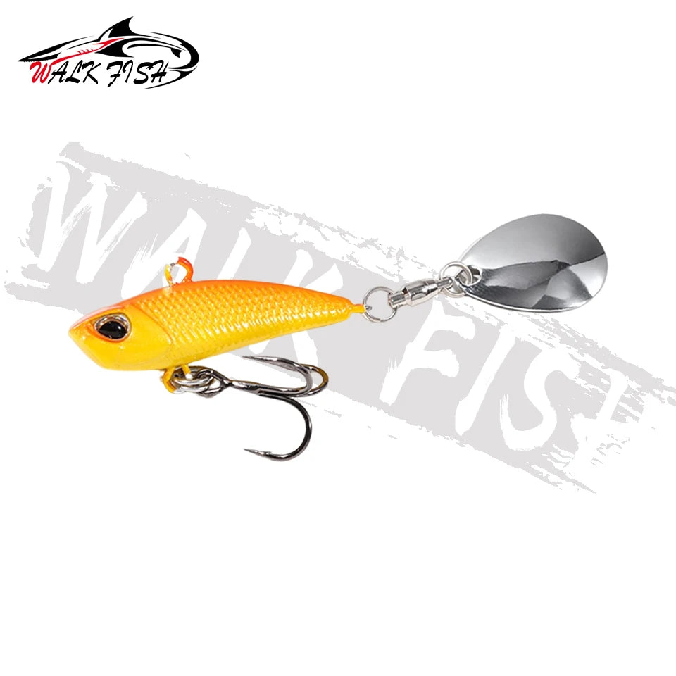 WALK FISH Metal Spinner Bait VIB Lure – 7g/11g/15g/21g Trolling Wobbler with Rotating Tail