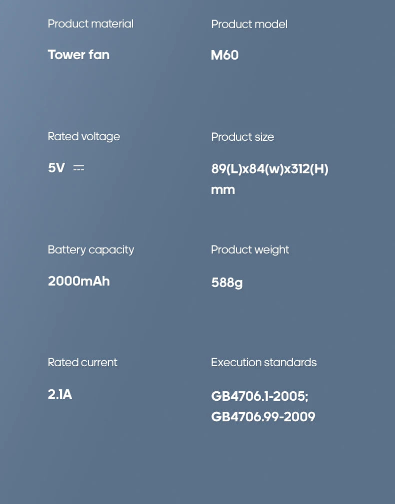 KINSCOTER Rechargeable Desktop Air Conditioner Fan – Wall-Mount, 3-Speed Cooling