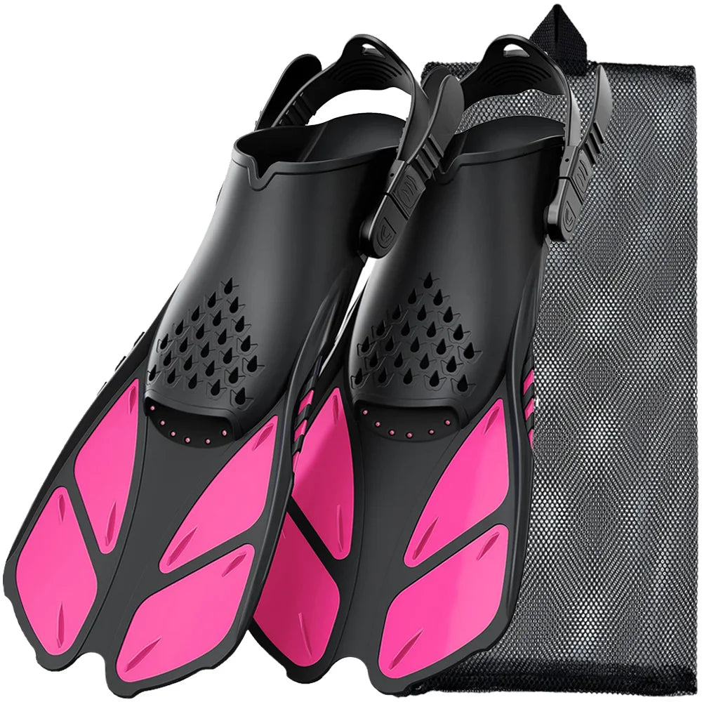 Adjustable Silicone Snorkel Fins – Open Heel Flippers