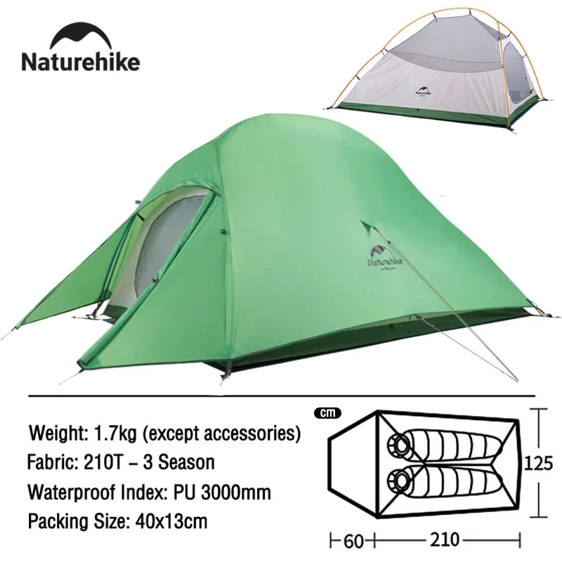 Naturehike Cloud Up 2 Tent – Ultralight Waterproof Camping & Hiking Shelter