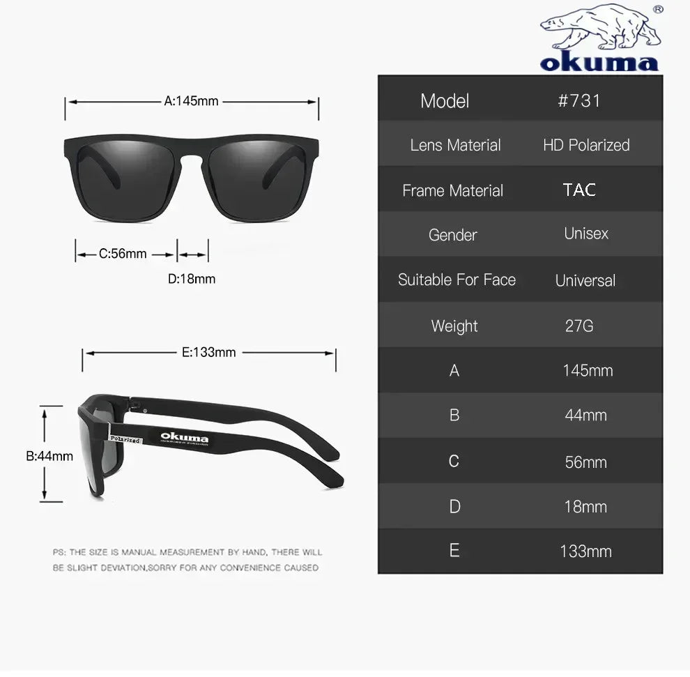 Okuma Polarized UV400 Sunglasses – Outdoor Sports Eyewear for Men & Women