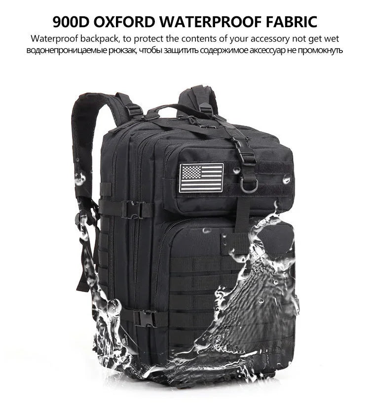 30/50L Tactical Backpack – MOLLE Survival Pack for Hiking, Travel & Hunting