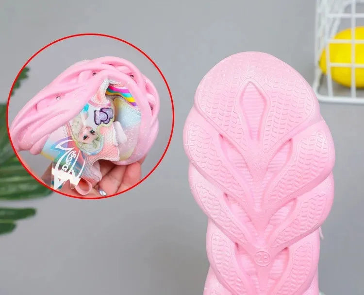 Disney Girls' LED Princess Sneakers – Elsa Pink & Purple