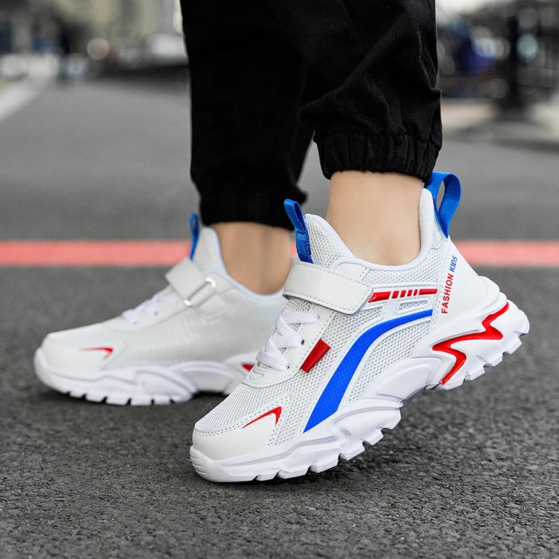 Lightweight Kids' Black Mesh Sneakers – Breathable & Non-Slip