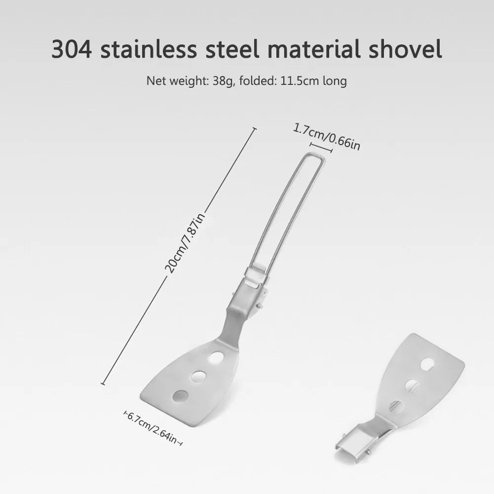 Folding Spatula Spoon – Stainless Steel Outdoor Cooking Tool