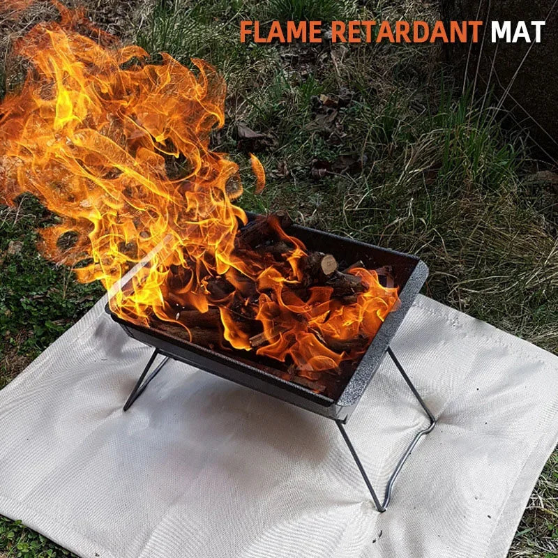 Fireproof BBQ Mat – High-Temp Grill Pit Protector for Camping & Outdoor Use
