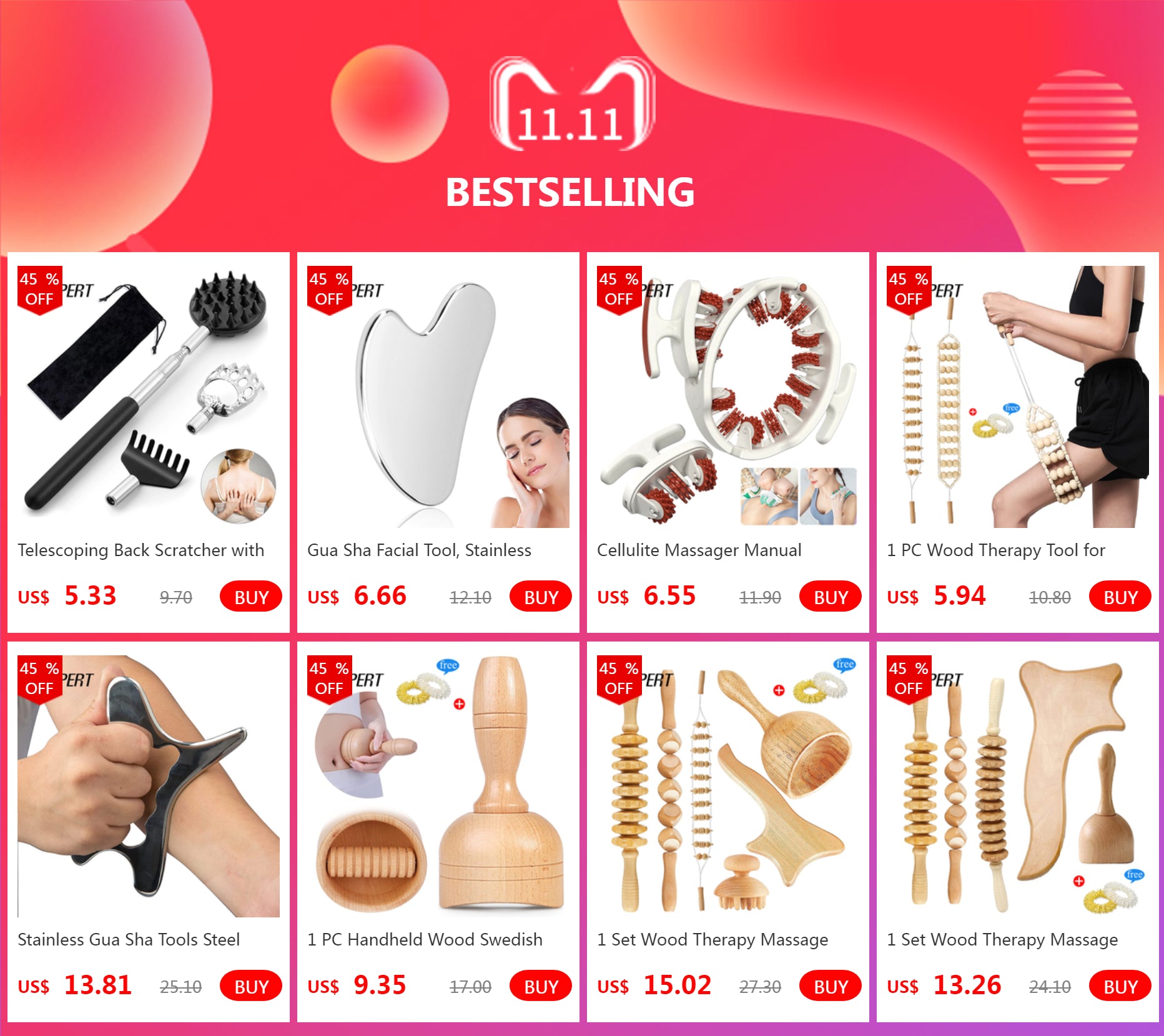 Back, Neck & Foot Massager Hook Cane