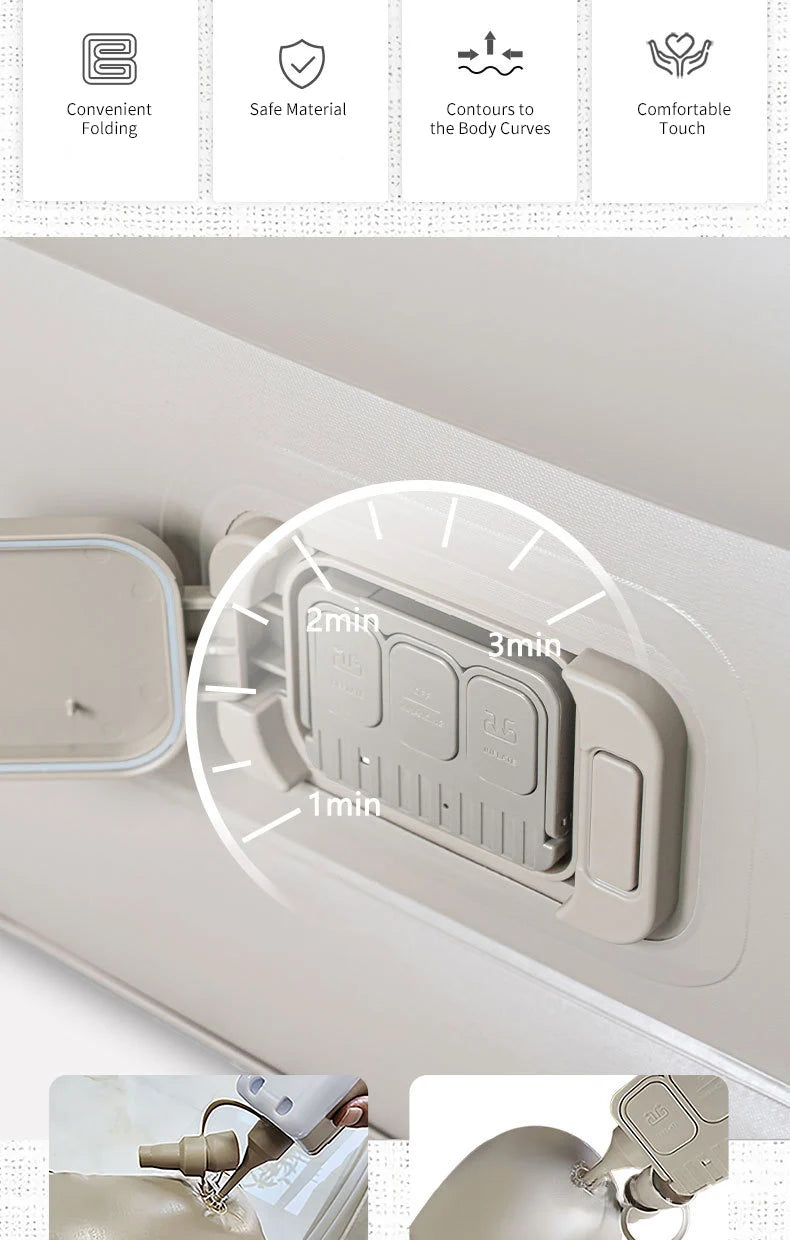 Luxury 2-Person Inflatable Camping Mattress – Thick PVC Bed with Built-in Pump