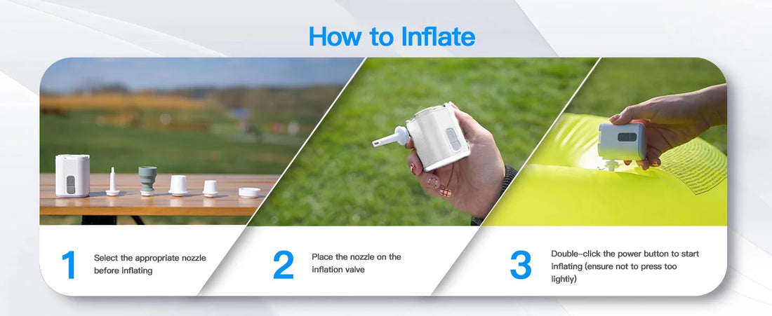 GIGA PUMP Mini 3-in-1 Air Pump – 3.8kPa High Pressure Portable Inflator