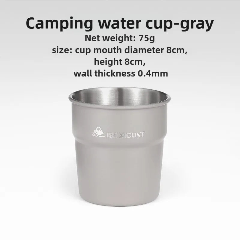 ISE MOUNT Stainless Steel Camping Cup with Storage Bag