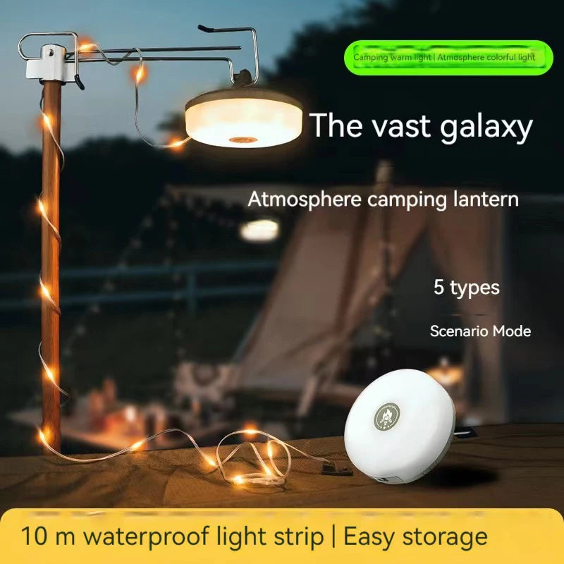 10M Waterproof LED Camping Lamp Strip – Outdoor Garden & Tent Decoration