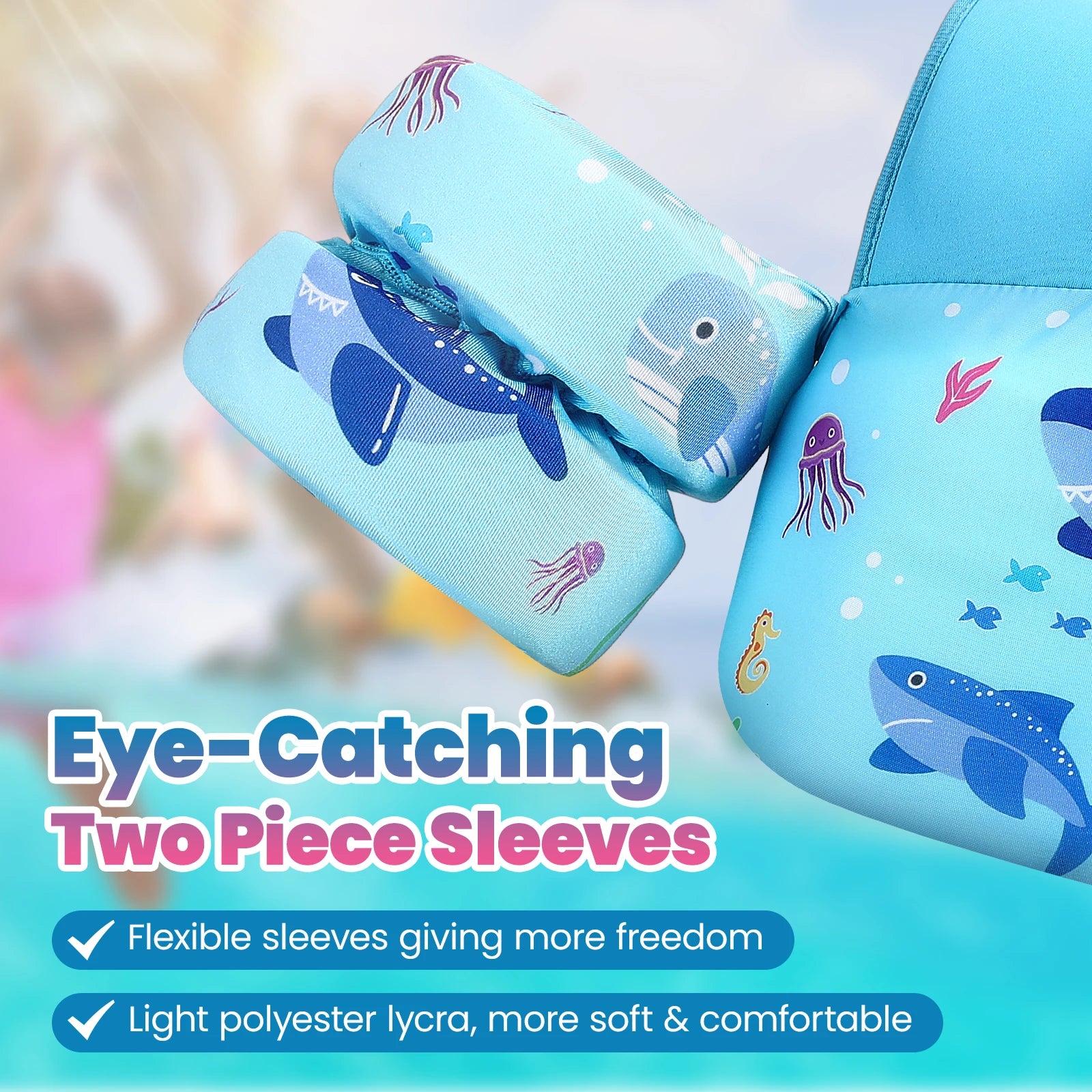 Children’s Swim Life Vest with Arm Floats & Whistle