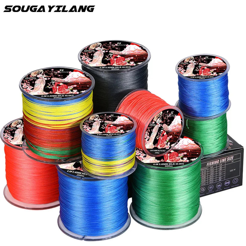 Sougayilang 300M 8-Strand Braided Fishing Line – Multifilament X8