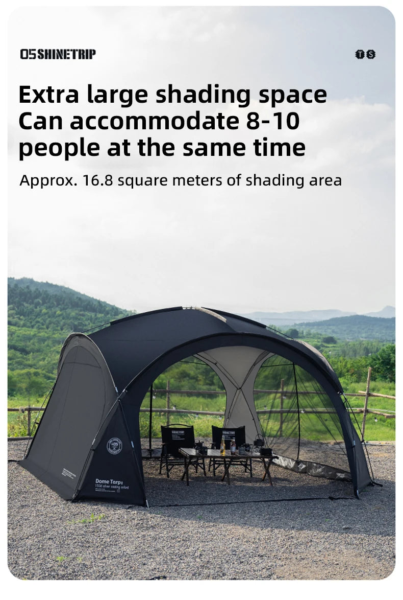 ShineTrip Waterproof Silver-Coated Camping Canopy