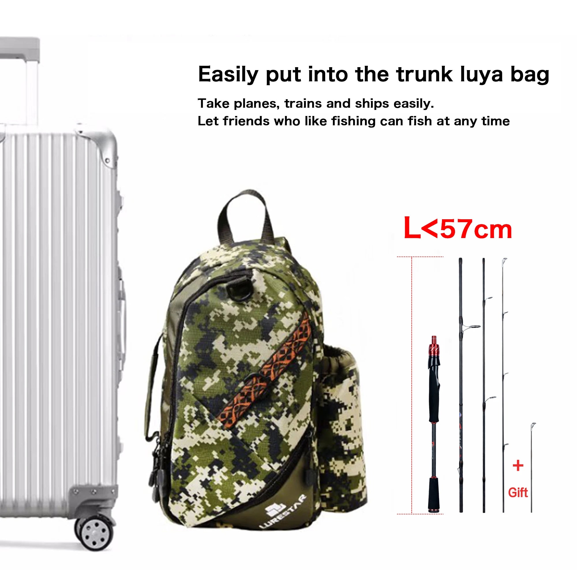 BIUTIFU Ultralight T800 Carbon Travel Rod – Spinning/Casting