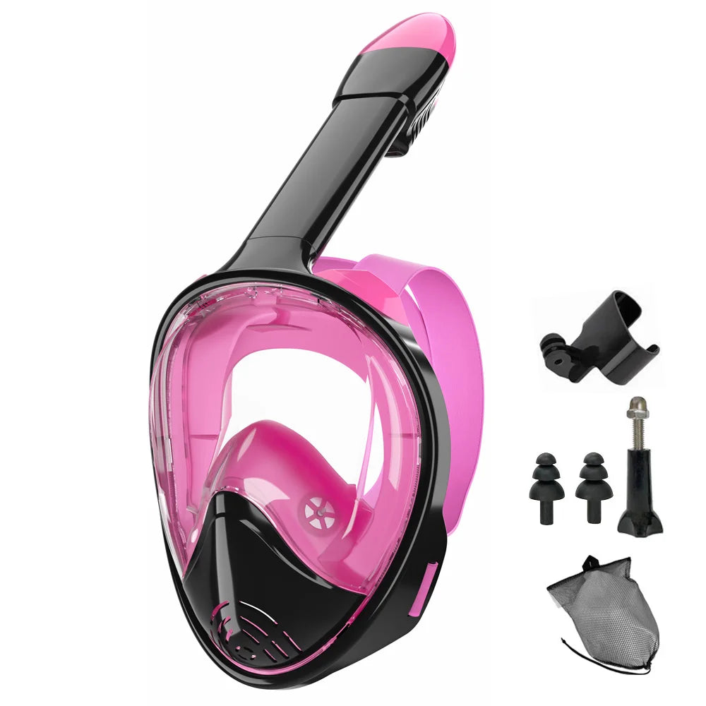 Professional Full-Face Snorkeling Mask – Anti-Fog Scuba Goggles for Kids & Adults