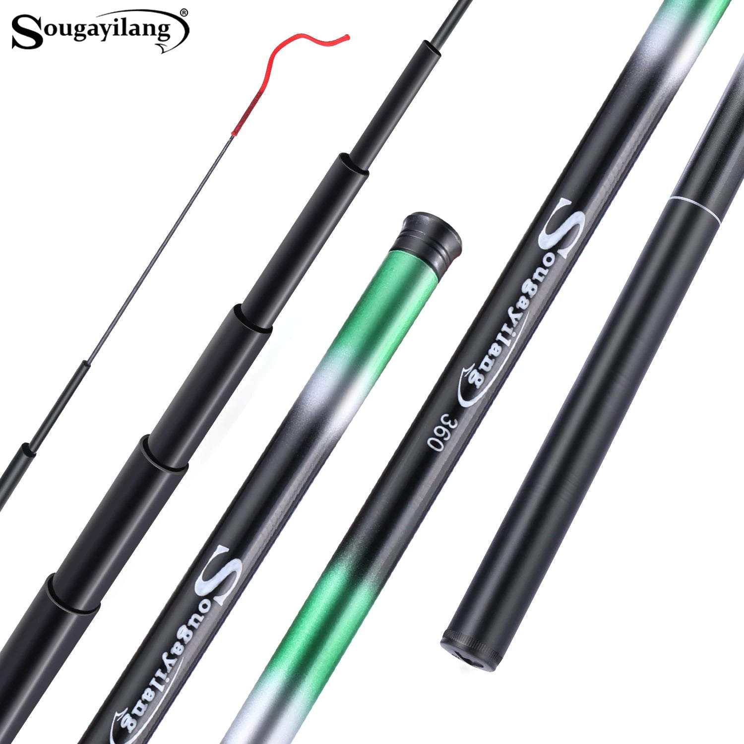 Sougayilang Fiberglass Telescopic Fishing Rod – 2.7m to 5.4m