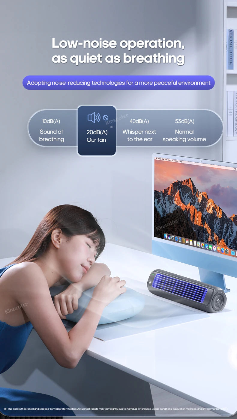 KINSCOTER Rechargeable Desktop Air Conditioner Fan – Wall-Mount, 3-Speed Cooling