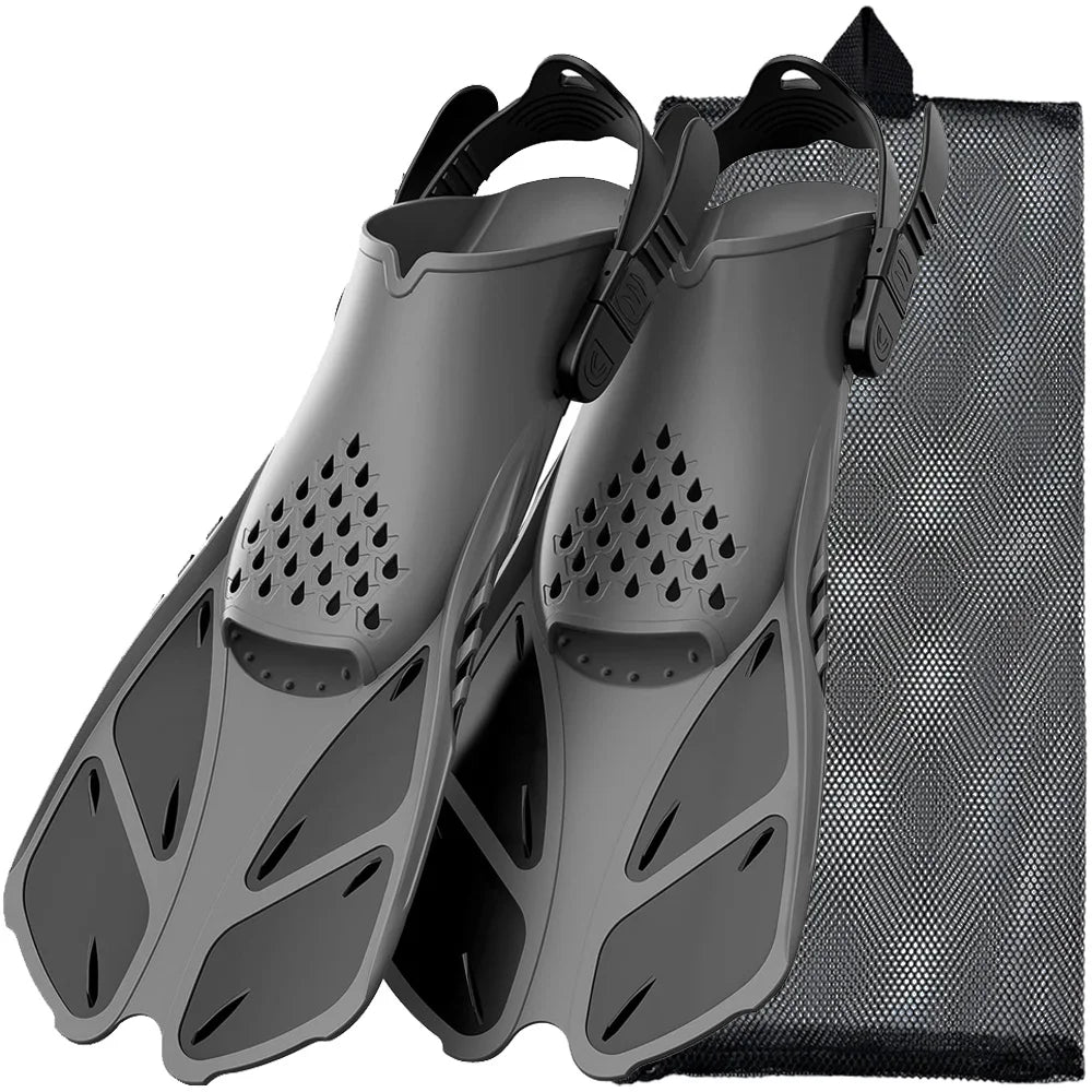 Adjustable Silicone Snorkel Fins – Open Heel Flippers