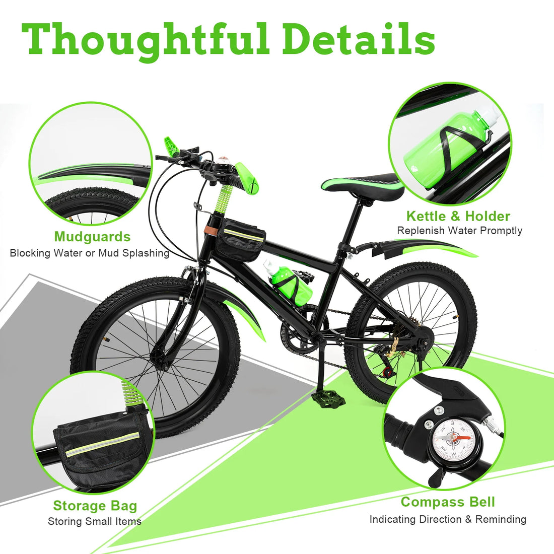 20" Kids Mountain Bike with 7-Speed Gears & Adjustable Seat