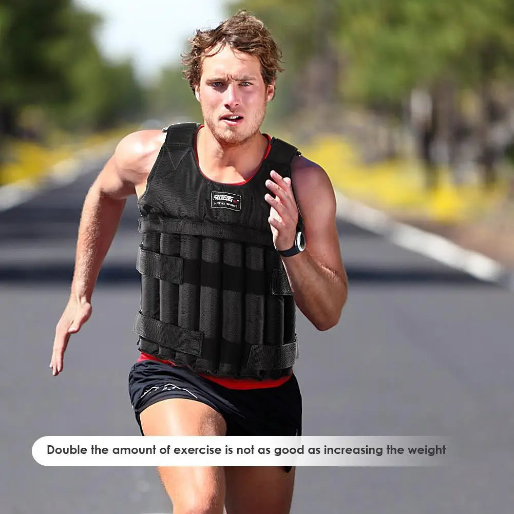 Adjustable Weighted Vest – 3-50KG Fitness Training Jacket
