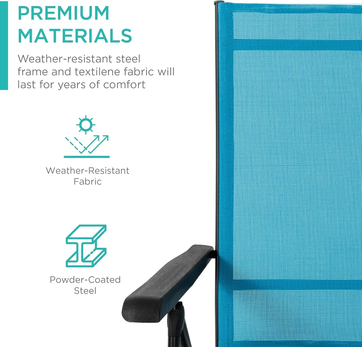 Set of 2 Adjustable Outdoor Patio Chaise Lounge Chairs – Folding Pool Loungers