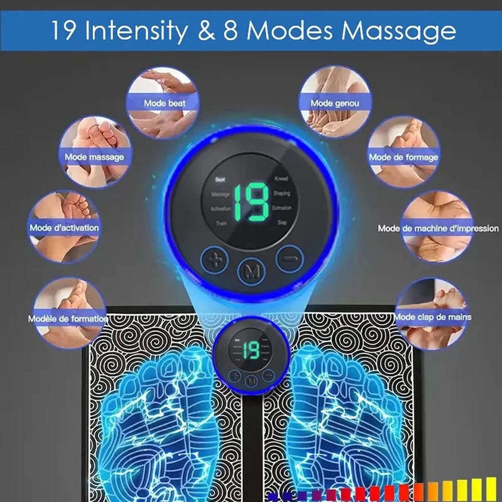 Intelligent Foot Massage Pad – 8 Modes, 19 Levels