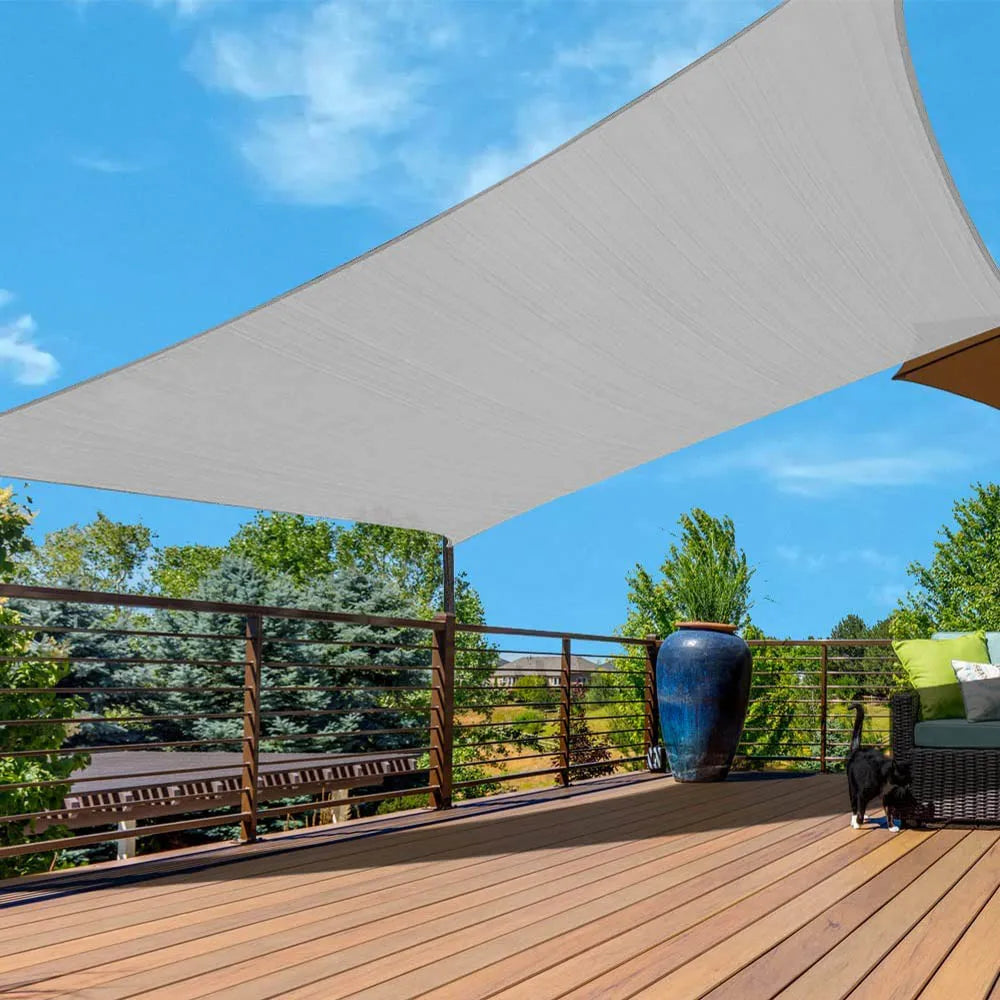 Large Waterproof Rectangle Sun Shade Sail for Outdoor Use